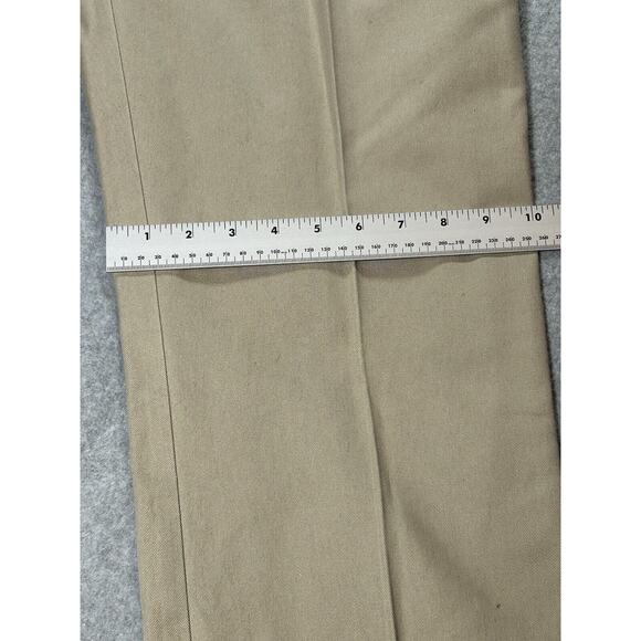 Vtg Wrangler Riata Pants mens W33 L32 Khaki Chino Beige Flat Front - Picture 8 of 15